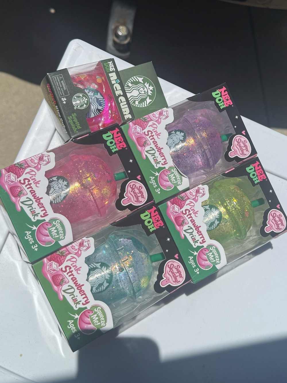 NeeDoh Super Squishy Pink Strawberry Drink Toy - Assorted Starbucks